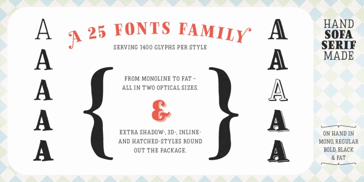 Sofa Serif Hand Fat Shadow Font preview